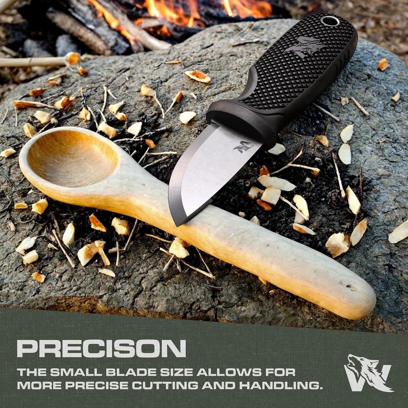 ODENWOLF W-MINI 2 - EDC Neck Knife with Sheath and Necklace - Small EDC Fixed Blade Knife Necklace and Belt Clip - Pocket Fixed Blade Knives - Full Tang Neck Knife with Sheath Tactical + Fire Starter - Image 5